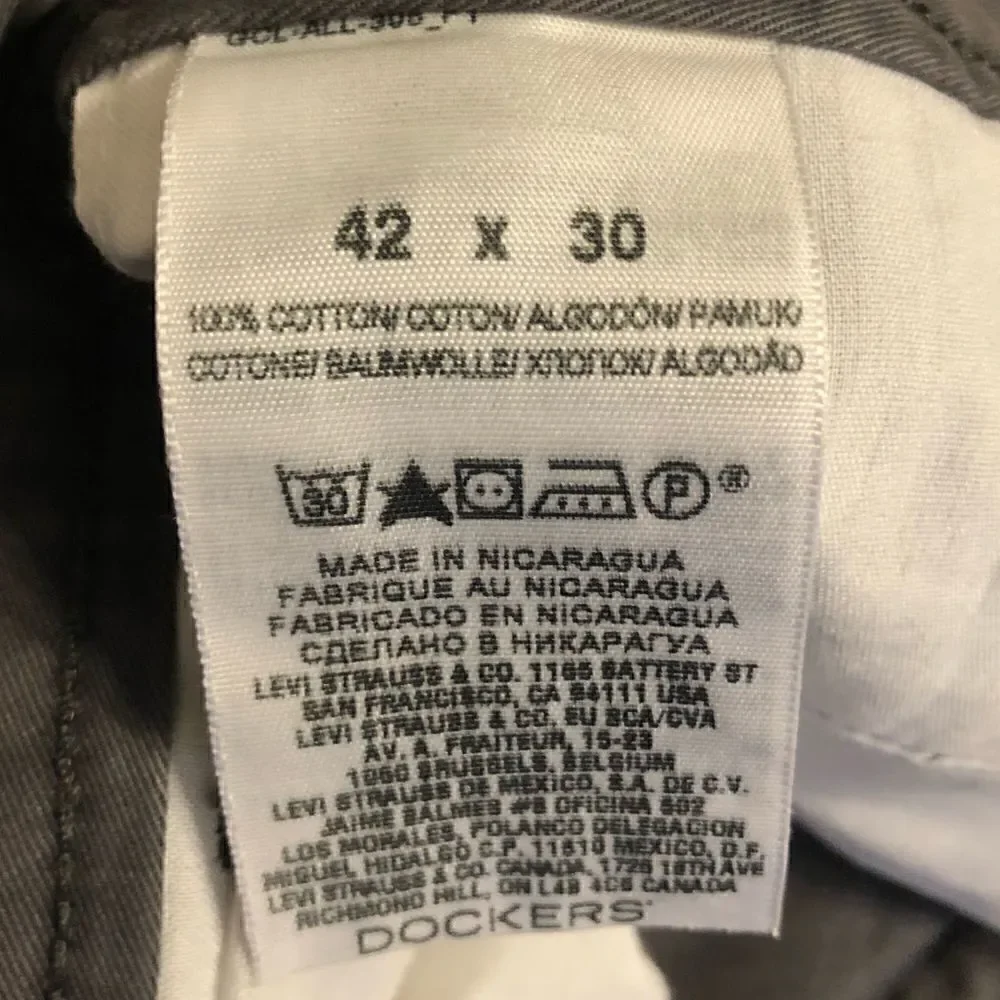 DOCKERS One Pocket Cargo Utility Cotton Pants Size 40x30